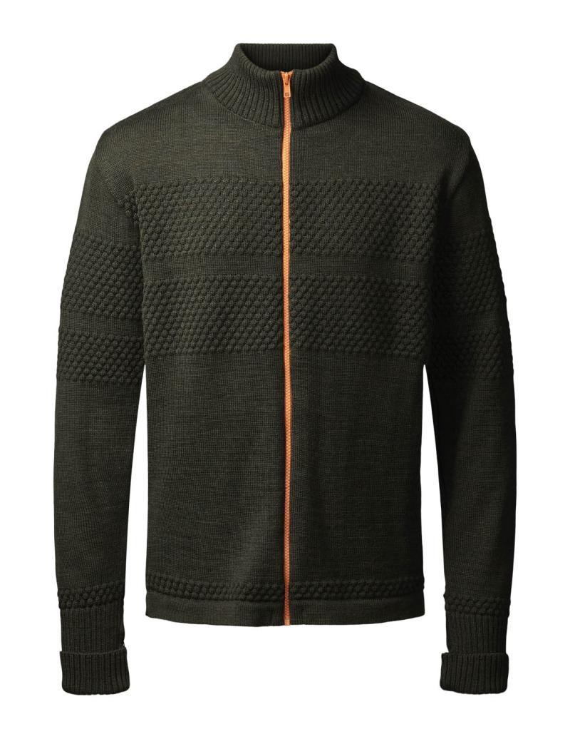 Clipper Saltum Cardigan i Olivemelange - Hurtig Levering!