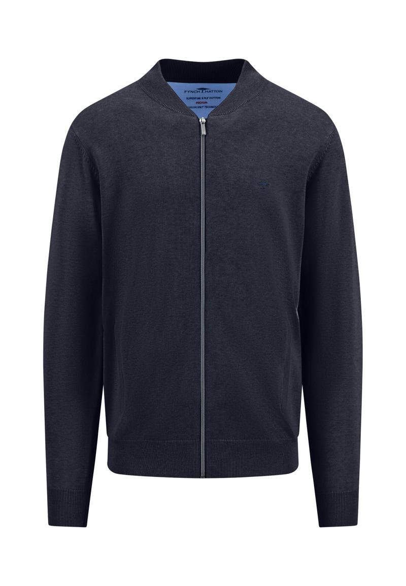 Fynch Hatton Cardigan i Navy - Hurtig levering!