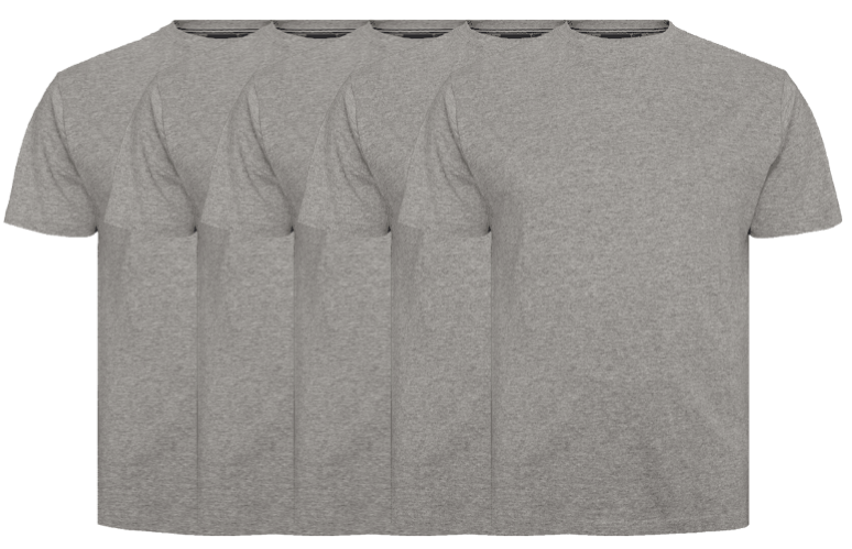 North 56°4 5-pak T-shirts i grå melange - Godt tilbud!