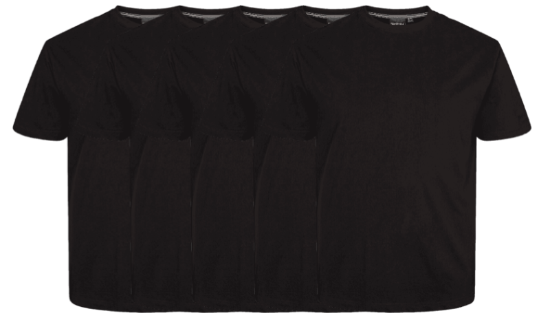 Nord 56°4 5-pack T-shirts i sort - Rummelig kvalitet